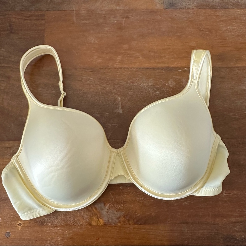 Soma Touch of Satin Rachel Yellow Cream Bra size 34D NWT